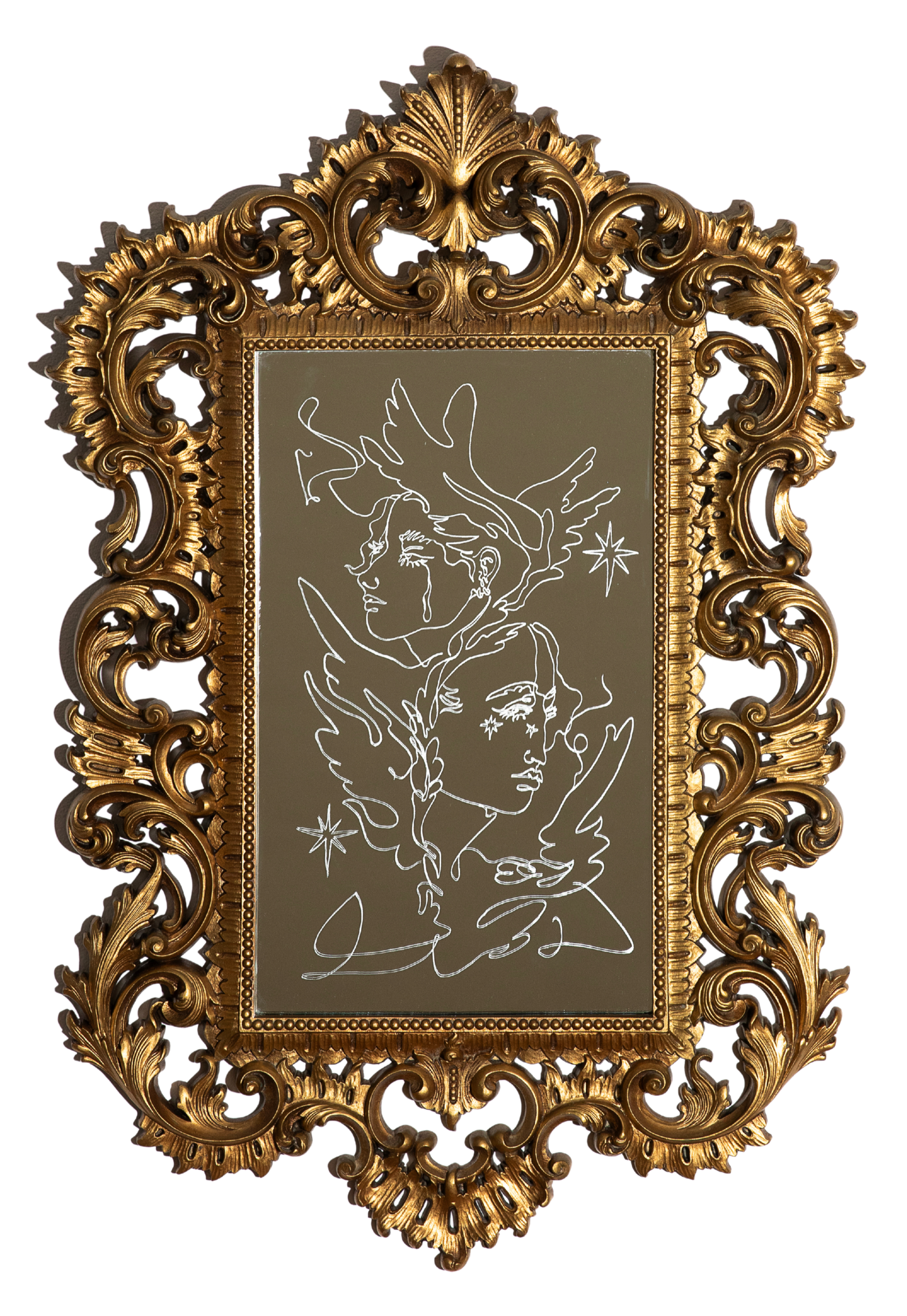 TWO-FACED FLY AWAY ON MIRROR